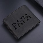 Portefeuille en Cuir Personnalisé avec 1 à 12 Noms et Photo Accessoire Plusieurs Emplacements pour Cartes Cadeau Anniversaire Fête des Pères pour Papa