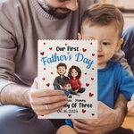 Henkilökohtainen perheenä kolmen sarjakuvahahmot Rakennus Brick palapelit nimi ja päivämäärä Home Decor Isänpäivä lahja isälle perheelle