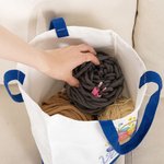 Personlig garnkorg med blommor Återanvändbar tygkasse i canvas med namn Resetillbehör Födelsedag Mors dag Present till Crochters Stickälskare