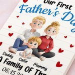 Henkilökohtainen perheenä kolmen sarjakuvahahmot Rakennus Brick palapelit nimi ja päivämäärä Home Decor Isänpäivä lahja isälle perheelle