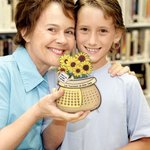 Calendrier Perpétuel Personnalisé avec Texte Design Pot de Fleurs Motif Tournesol Cactus Jonquille Cadeau Fête des Professeurs pour Enseignants