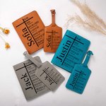 Personalized Cross You Are Leather Passport Holder Luggage Tag Set with Name Baptism Travel Accessories Birthday Gift for Christians