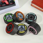 Personalised Multicolor 3D Printed Mini Car Tire Fridge Magnet with Text Racing Competition Souvenir Birthday Gift for Racing Drivers Fans