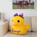 Personalisierte niedlichen Plüsch gefüllte Ente Spielzeug mit Glitter Name und Strass Schleife Team Feier Geburtstag Geschenk für Cheerleader