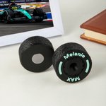 Personalised Multicolor 3D Printed Mini Car Tire Fridge Magnet with Text Racing Competition Souvenir Birthday Gift for Racing Drivers Fans