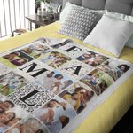 Personalized 14 Family Photos Collage Soft Throw Blanket Home Decor Birthday Mother's Day Gift for Mom Family