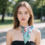 Pañuelo personalizado con flores de nacimiento y nombre decoración en bolso regalo para chicas y mujeres en fiestas o cumpleaños