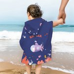 Toalla de playa con capucha personalizada de animales y nombre suave y secado rápido esencial para la playa regalo de cumpleaños para niños