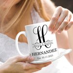 Personlig Initial 11 oz 15 oz Keramisk mugg med namn och bröllopsdatum Jubileum Brudduschgåva för nygifta par
