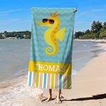 Personalisierte niedlichen Meerestiere Sonnenbrille Streifen schnell trocknen überdimensioniert Strandtuch mit Namen Reisen wesentliche Urlaub Geburtstagsgeschenk für Mädchen Jungen