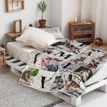 Personalized 14 Family Photos Collage Soft Throw Blanket Home Decor Birthday Mother's Day Gift for Mom Family