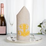 Personalised Embroidered Floral Initial Linen Napkin Table Decor Wedding Birthday Gift for Family Friends