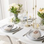 Personalised Embroidered Floral Initial Linen Napkin Table Decor Wedding Birthday Gift for Family Friends