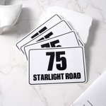 Personalized Set of 4 Wheelie Bin Number Waterproof Stickers with Street Name Housewarming Birthday Gift for Family  Friend