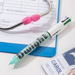 Personliga indragbara glitter 4-i-1 kulspetspennor med namn Lärardagen Sjuksköterskeveckan Uppskattning Födelsedagspresent för sjuksköterskor Lärare Studenter