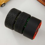 Personalised Multicolor 3D Printed Mini Car Tire Fridge Magnet with Text Racing Competition Souvenir Birthday Gift for Racing Drivers Fans