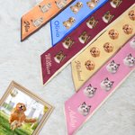 Personalisiertes Mehrfarbiges Haustierfoto Halstuch Schal Haarband mit Namen Alltag Party Geburtstagsgeschenk für Damen Haustierliebhaber
