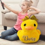 Personalisierte niedlichen Plüsch gefüllte Ente Spielzeug mit Glitter Name und Strass Schleife Team Feier Geburtstag Geschenk für Cheerleader