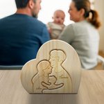 Personalized Warm Hug Family Wooden Heart Puzzle with 2-5 Names Desk Decoration Mother's Day Birthday Anniversary Gift for Family Couple