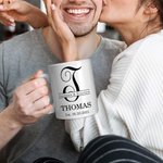 Personlig Initial 11 oz 15 oz Keramisk mugg med namn och bröllopsdatum Jubileum Brudduschgåva för nygifta par