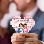 Personalized Building A Life Together Cartoon Character Heart Building Brick Puzzles with Name Date Pride Month Valentine's Day Gift for LGBT Couple