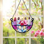 Atrapasueños personalizado en forma de lunar con personaje de dibujos animados y nombres adorno decorativo y regalo para cumpleaños de mamá o abuela