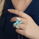 Personligt emaljerat halsband med initialer och namn Graduation Cap Graduation Gift för 2025 års studenter Klasskamrater