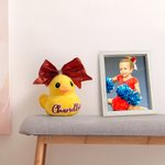 Personalisierte niedlichen Plüsch gefüllte Ente Spielzeug mit Glitter Name und Strass Schleife Team Feier Geburtstag Geschenk für Cheerleader