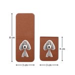 Personalisiertes 3D Cartoon-Hund Magnetisches PU-Leder Lesezeichen mit Namen Lesen Zubehör Geburtstag Geschenk für Familie Freunde Tierliebhaber