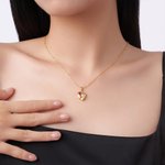 Personalized Double Heart Birthstones Baby Feet Necklace Dainty Jewellery Baby Shower Mother's Day Birthday Gift for Newborn New Mom