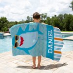 Personalisierte niedlichen Meerestiere Sonnenbrille Streifen schnell trocknen überdimensioniert Strandtuch mit Namen Reisen wesentliche Urlaub Geburtstagsgeschenk für Mädchen Jungen