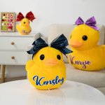 Personalisierte niedlichen Plüsch gefüllte Ente Spielzeug mit Glitter Name und Strass Schleife Team Feier Geburtstag Geschenk für Cheerleader