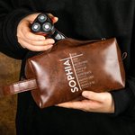 Personalized Bible Verse Cross PU Leather Toiletry Bag with Name Travel Religious Father's Day Gift for Men