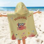 Toalla de playa con capucha personalizada de animales y nombre suave y secado rápido esencial para la playa regalo de cumpleaños para niños