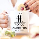 Personlig Initial 11 oz 15 oz Keramisk mugg med namn och bröllopsdatum Jubileum Brudduschgåva för nygifta par