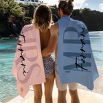 Asciugamani da spiaggia personalizzati set di 2 oversize ad asciugatura rapida matrimonio luna di miele e viaggio regalo per coppie e sposi novelli