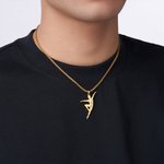 Personalisierte elegante Ballett Tänzer Silhouette Halskette mit eingraviertem Namen Zierlich Schmuck Leistung Geburtstag Geschenk für männliche Ballett Tänzer Lehrer