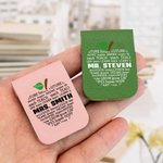 Personalized Multicolour Apple Scroll Magnetic Leather Bookmark Clip with Name Teacher's Day Back to School Appreciation Gift for Teachers