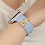 Personalisierte Hund Katze Silhouette Watch Band Charm mit Namen Band dekoratives Zubehör Haustier Party Geburtstag Geschenk für Tierliebhaber Besitzer