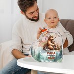 Henkilökohtainen Happy Isänpäivä Cartoon Bear Akryyli Plaque nimi ja vuosi Home Decor Isänpäivä lahja perheelle