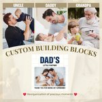 Personalised Family Photo Design Building Brick Puzzles with Title and Texts Home Decor Father's Day Gift for Dad Grandpa