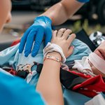 Personalized Opal Star of Life Medical Alert ID Bracelet with Engraved Text Emergency Jewelry Care Gift for Allergy Diabetic Women