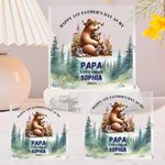 Henkilökohtainen Happy Isänpäivä Cartoon Bear Akryyli Plaque nimi ja vuosi Home Decor Isänpäivä lahja perheelle