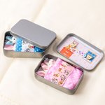 Personalizzato carino mamma e bambino peluche coniglietto mini tasca scatola di latta con nome colorato giocattolo comfort giorno dei bambini regalo di compleanno per i bambini