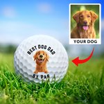 Gepersonaliseerde 3D Cartoon Hond Zachte Rubber Golfbal met Titel Vaderdag Verjaardagscadeau voor Papa Opa Golfspeler