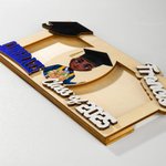 Personalized Grad Cap Cartoon Character Wooden Money Holder Cash Envelope with Name and Year Graduation Gift for Class of 2025 Graduates