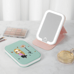 Espejo de maquillaje personalizado con nombre e iluminación LED tricolor ajustable Regalo de cumpleaños Aniversario para mujer