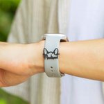 Personalisierte Hund Katze Silhouette Watch Band Charm mit Namen Band dekoratives Zubehör Haustier Thema Party Geburtstagsgeschenk für Tierliebhaber Besitzer