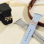 Personalisierte Hund Katze Silhouette Watch Band Charm mit Namen Band dekoratives Zubehör Haustier Party Geburtstag Geschenk für Tierliebhaber Besitzer