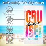 Personalized In My Cruise Era Quick Dry Oversized Beach Towel with Name Summer Vacation Holiday Travel Gift for Family Cruise Lovers